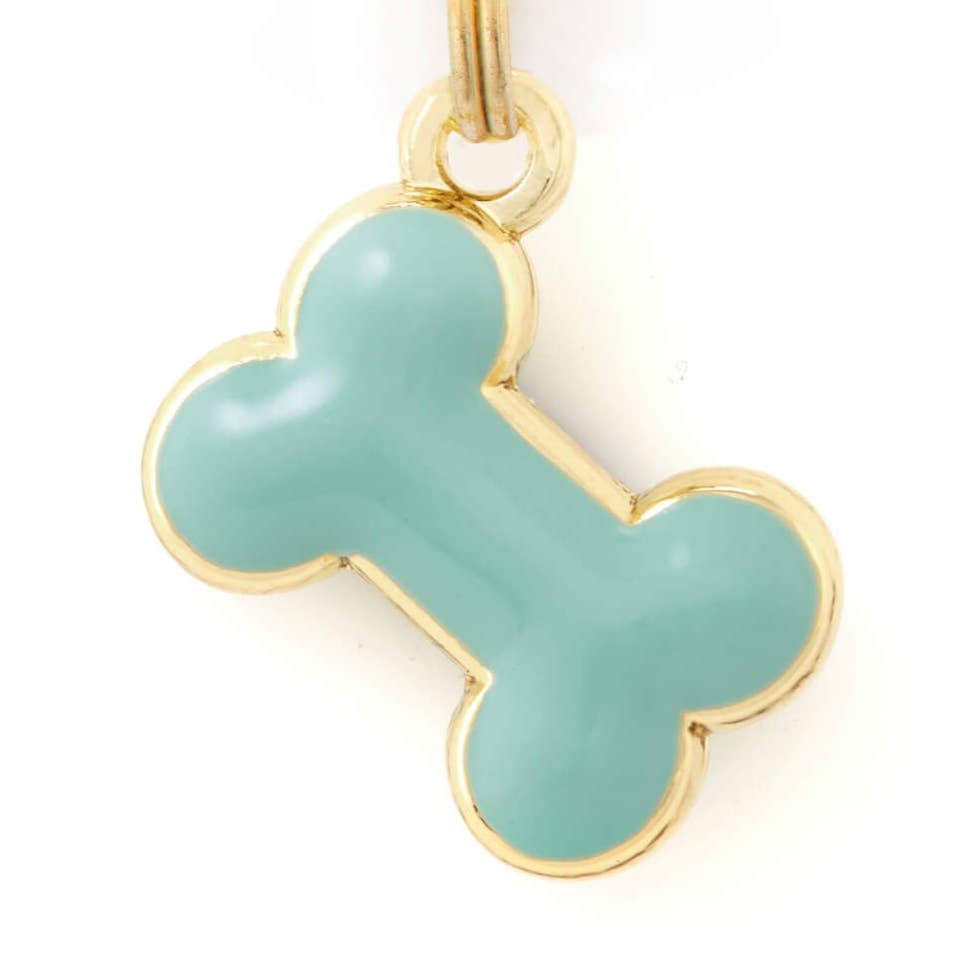 Blue Bone Collar Charm