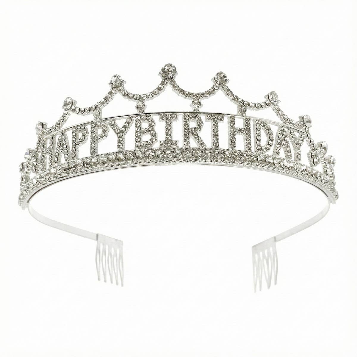 Happy Birthday Rhinestone Tiara (Gold)