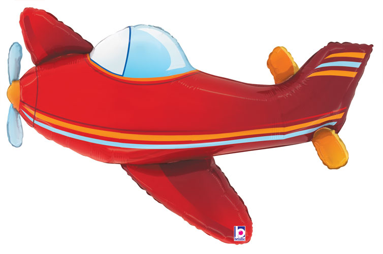 Red Airplane Balloon 36"