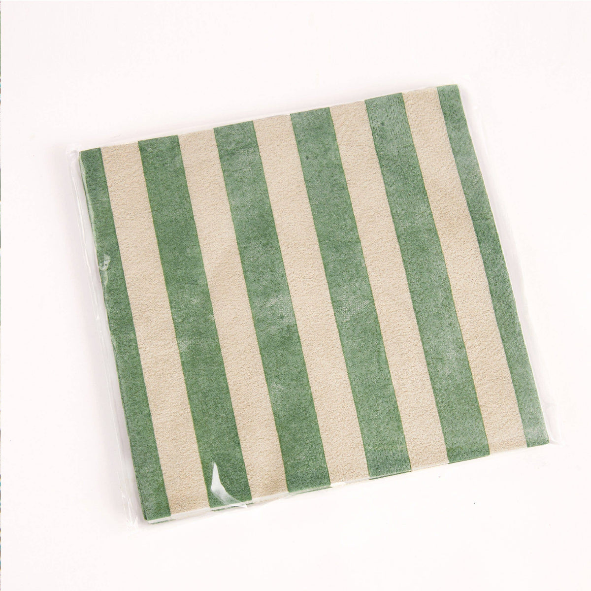 Green Beige Stripe Paper Napkins – Disposable