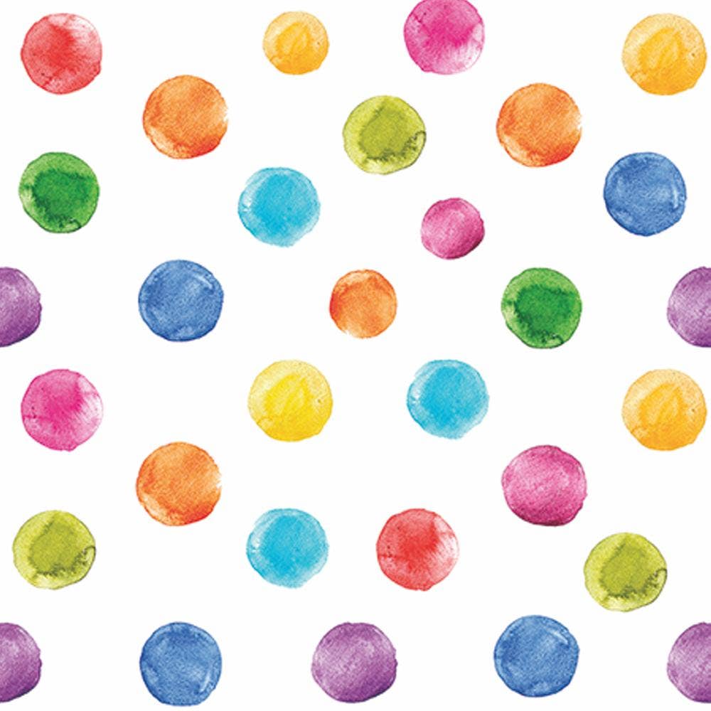 Polka Dot Beverage Napkins (White)