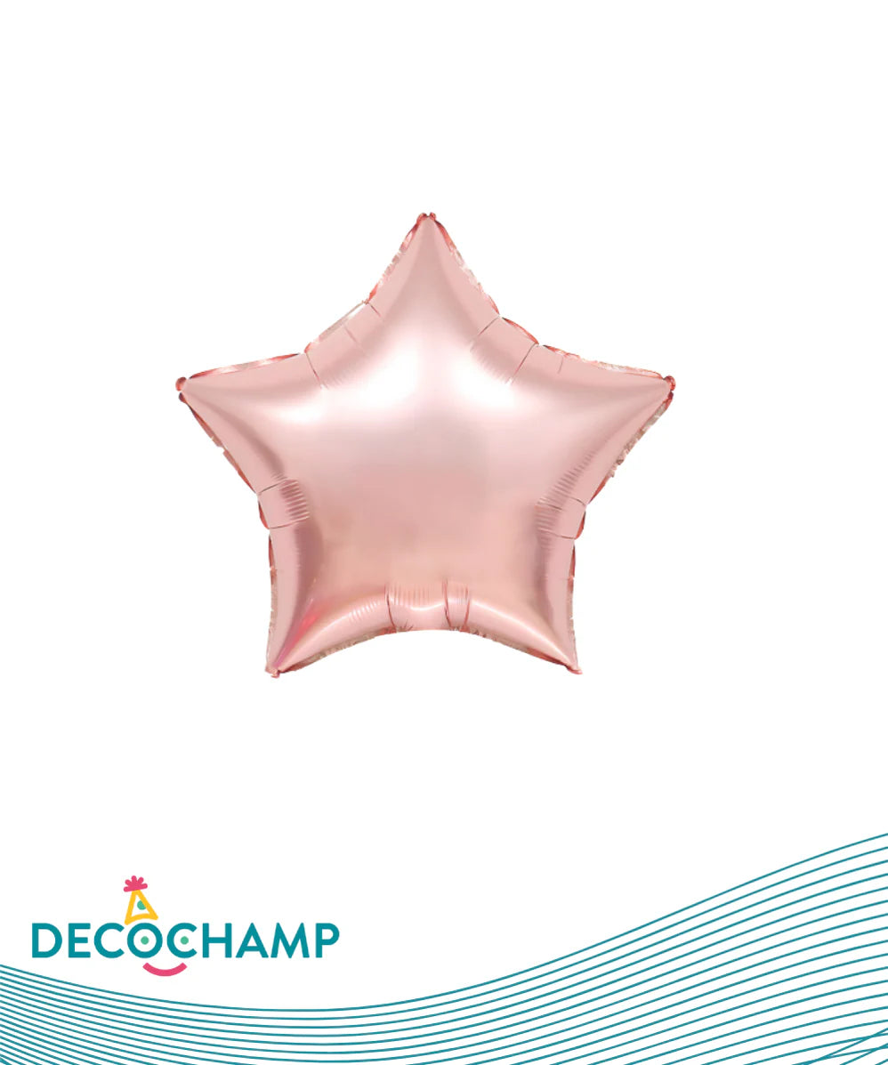 Deco Star Balloon, rose gold 24"