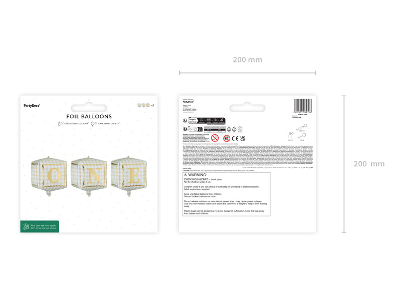ONE cube blocks balloon set packaging