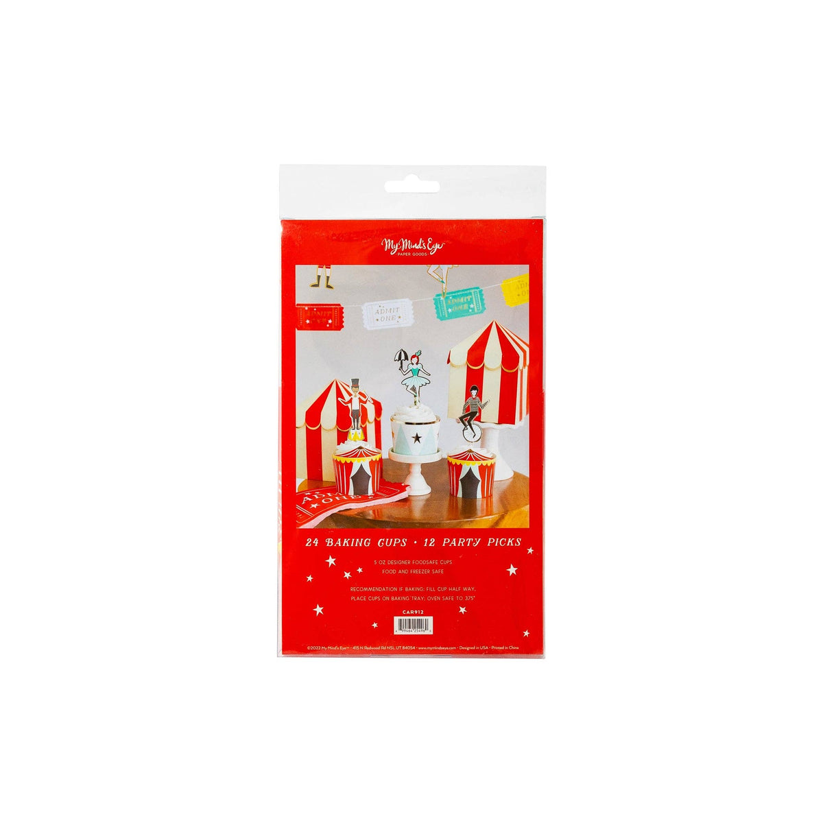 CAR912 - Carnival Baking Cups With Cupcake Picks