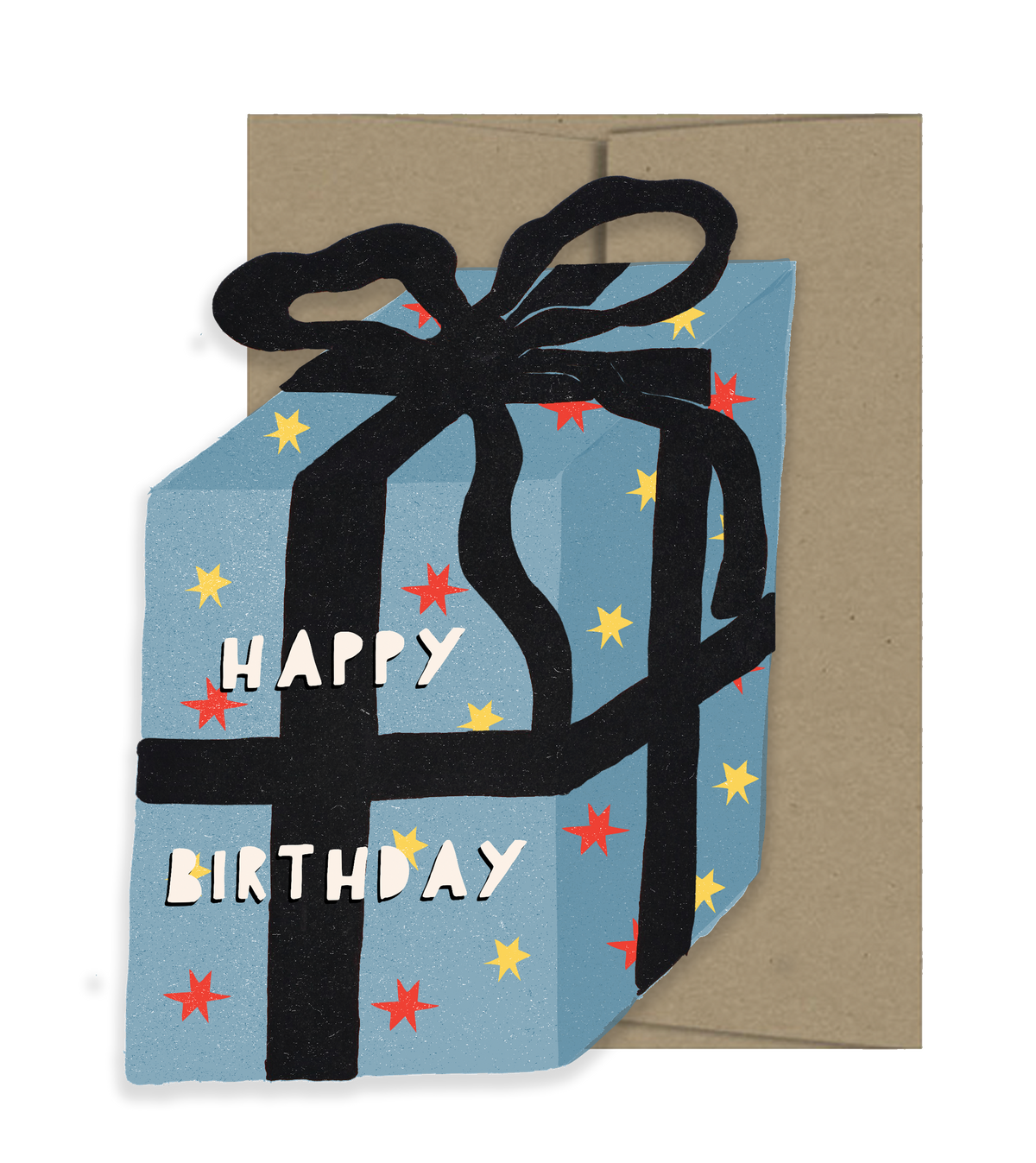 Blue Gift Birthday Collection - Die Cut Card