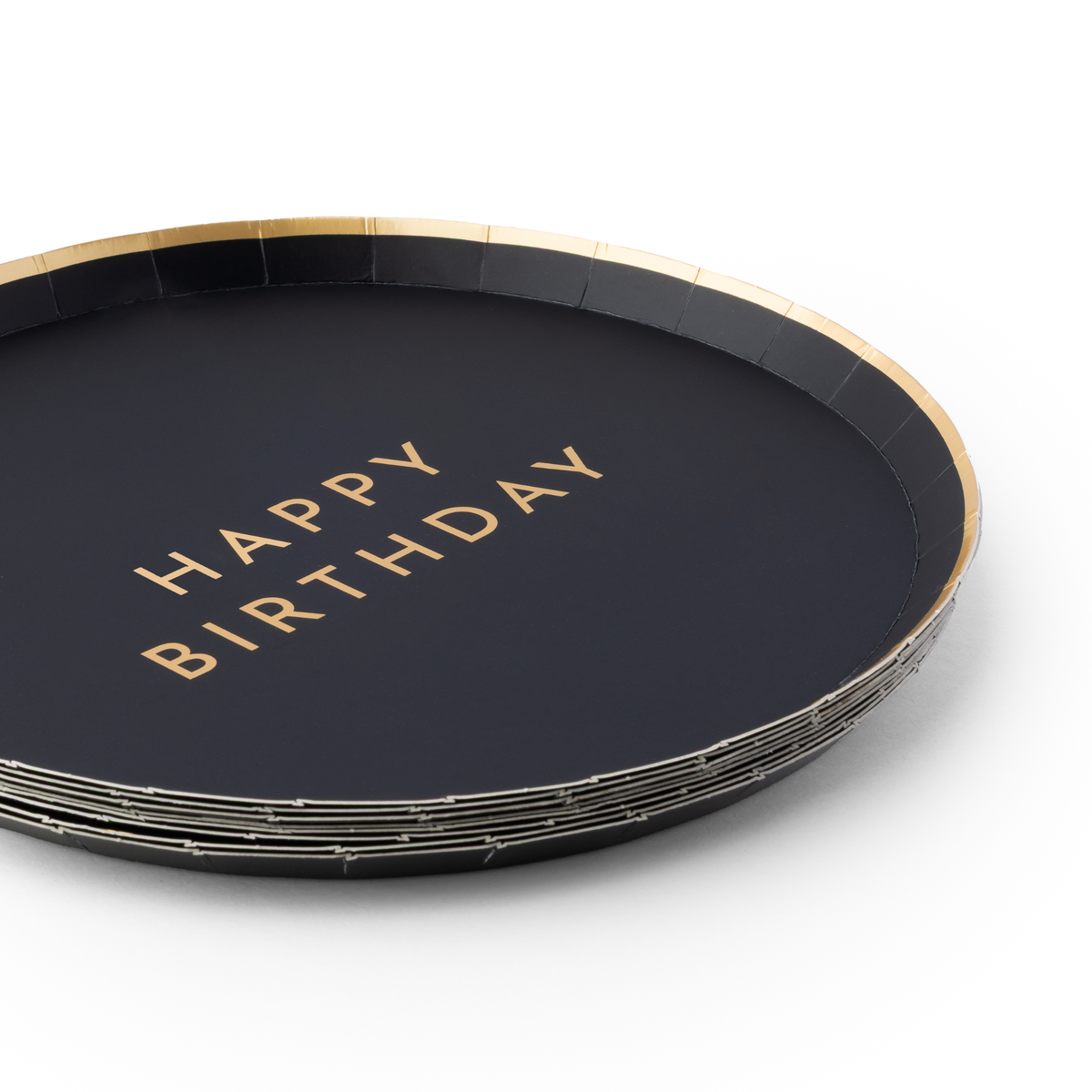 Black Noir Happy Birthday Small Plates, 8 in.