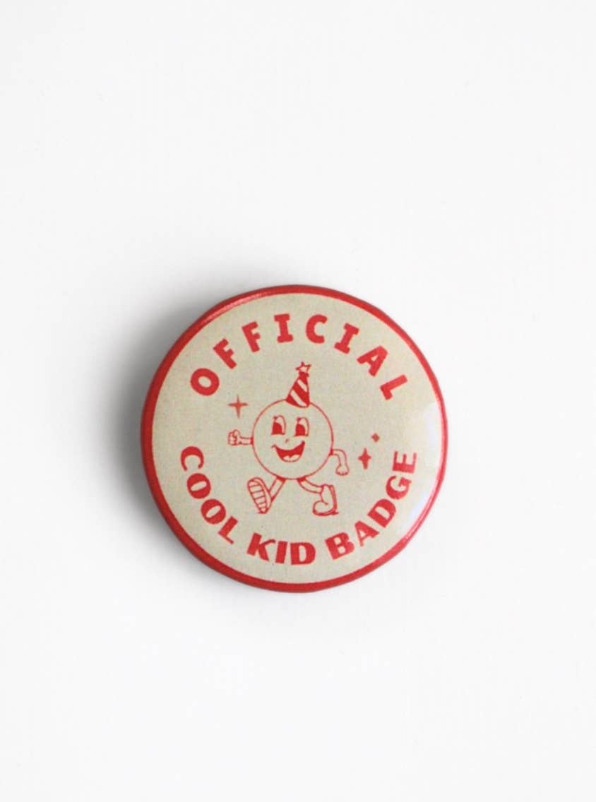 Official Cool Kid Vintage Style Button Pin Badge Accessory