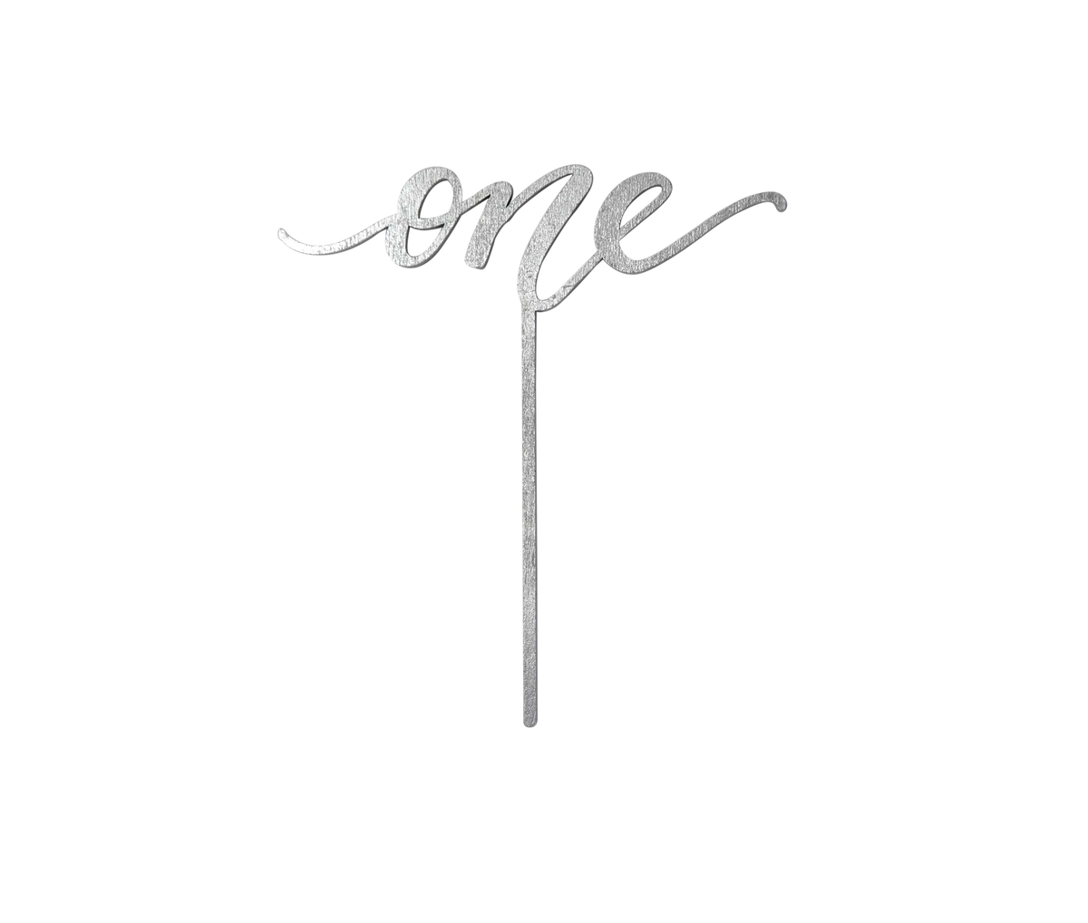 One Cake Topper - Silver