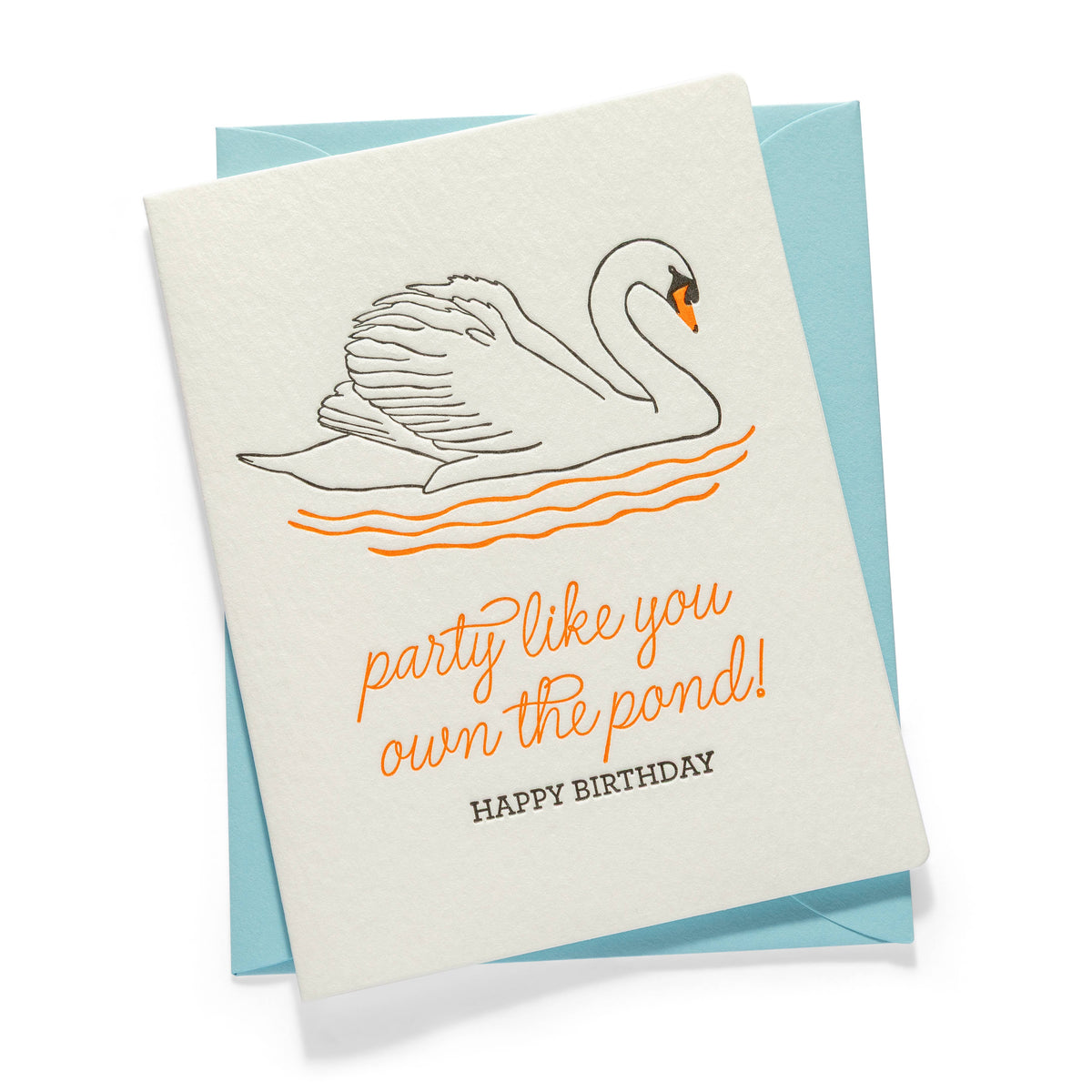 Swan Birthday | Letterpress Greeting Card | Birthday
