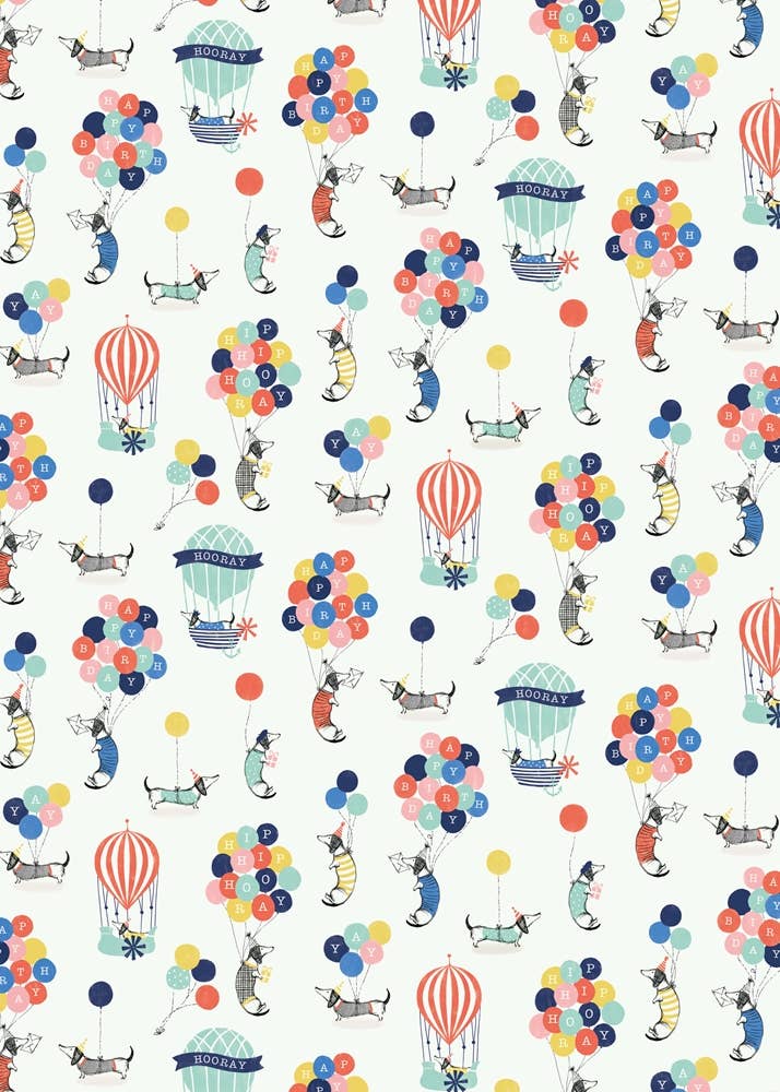 Dog Balloons Gift Wrap