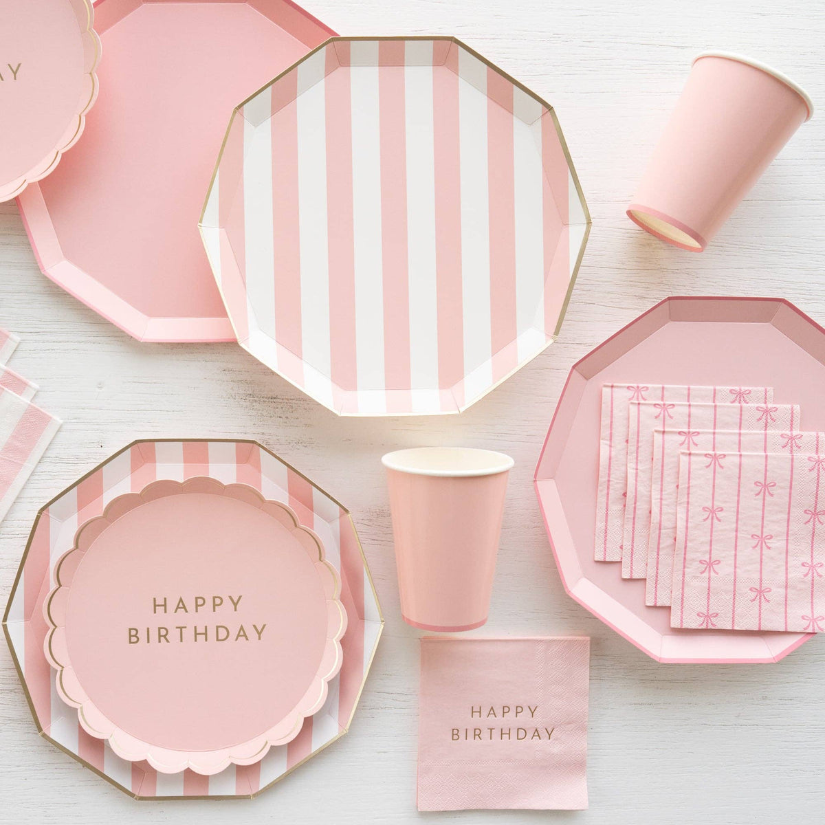Petal Pink Happy Birthday Small Plates