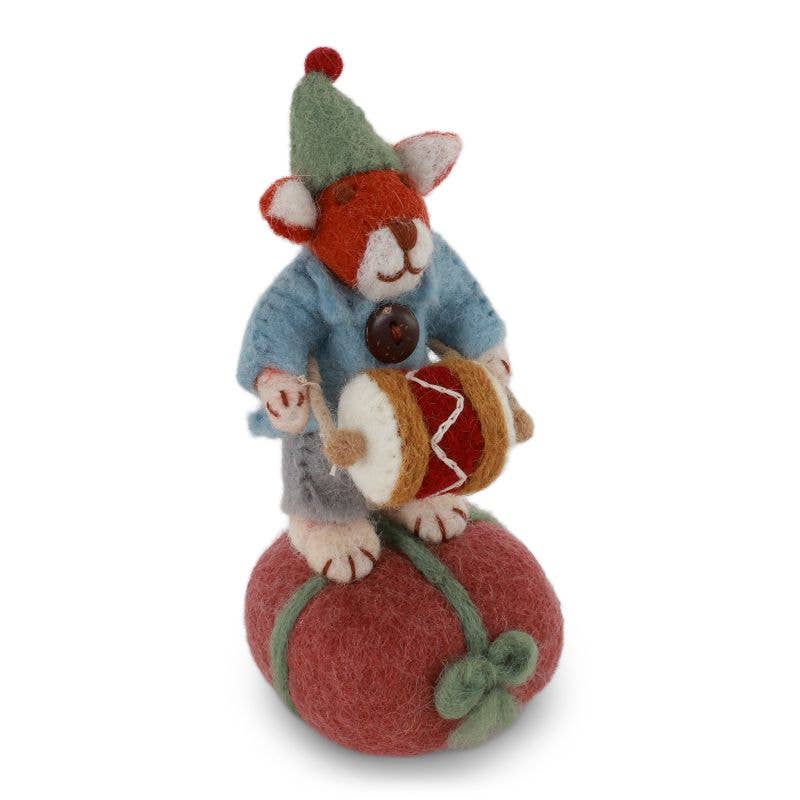 Small Boy Fox w/Drum on Present
