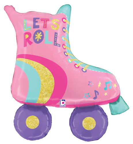 Pink Roller Skate Balloon 33"