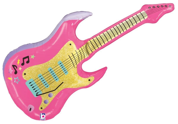 Pink Electric Guitar Balloon (39")