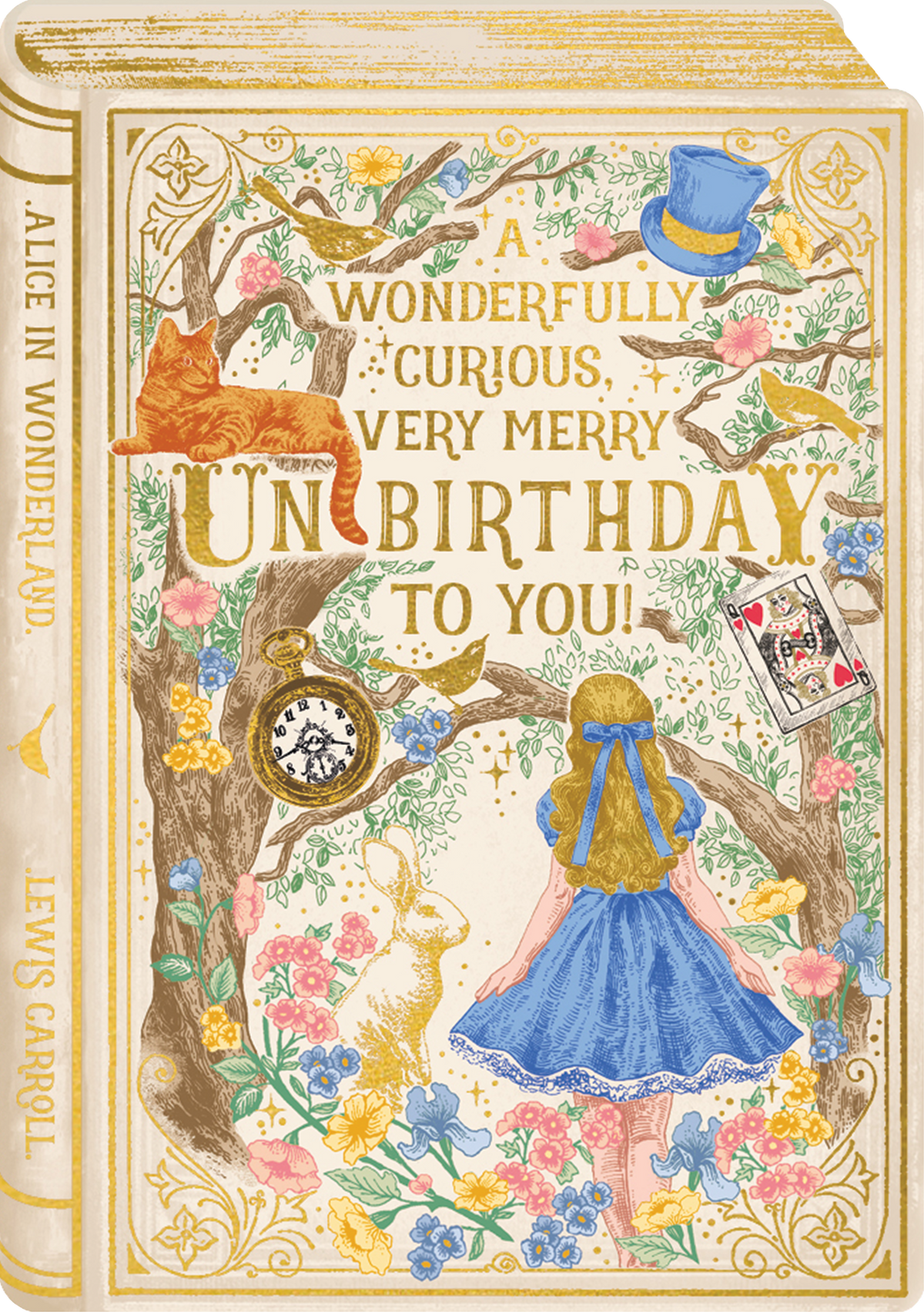 STORYBOOK ALICE WONDERLAND BIRTHDAY GREETING CARD ART FILE