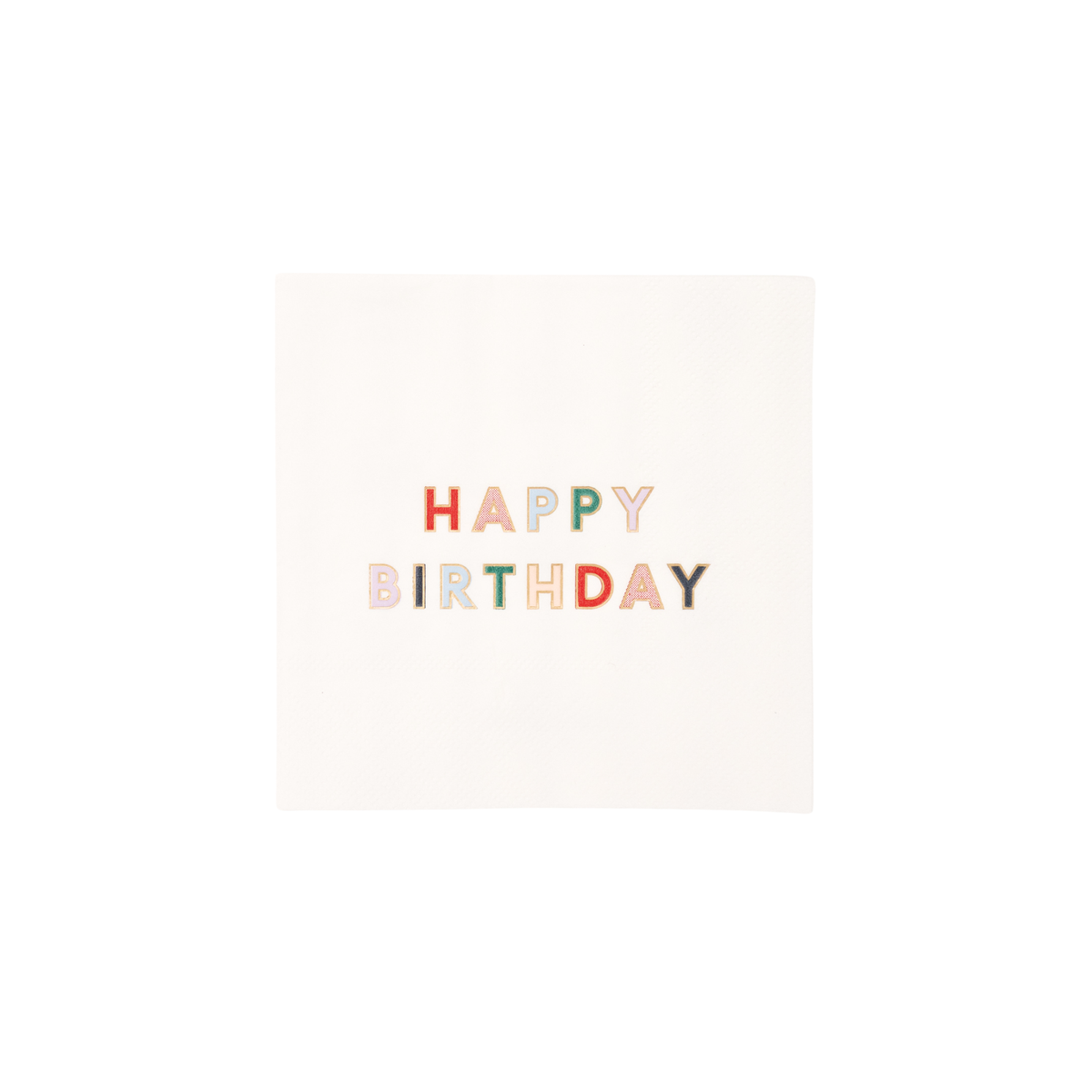 White Happy Birthday Cocktail Napkins
