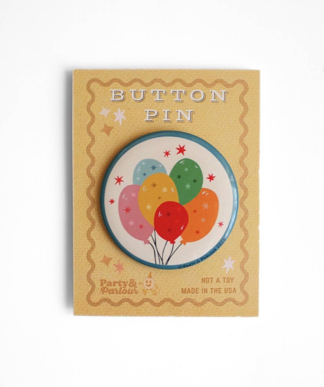 Vintage Bunch of Balloons Button Pin Badge