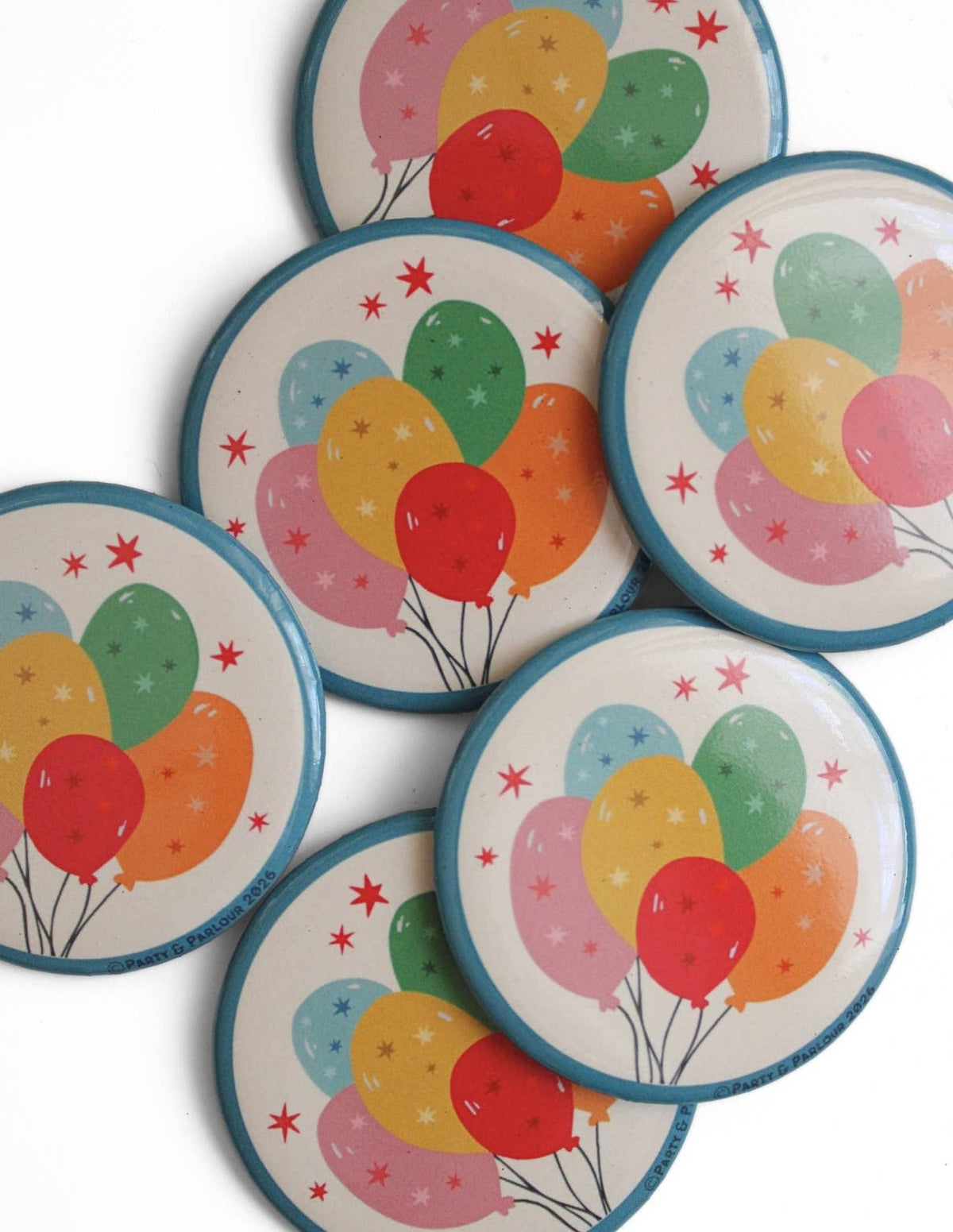 Vintage Bunch of Balloons Button Pin Badge