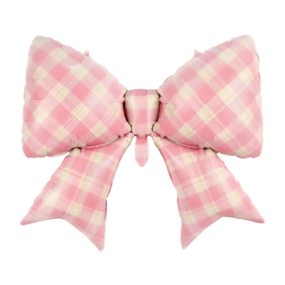Gingham Pink Bow Balloon - 39"