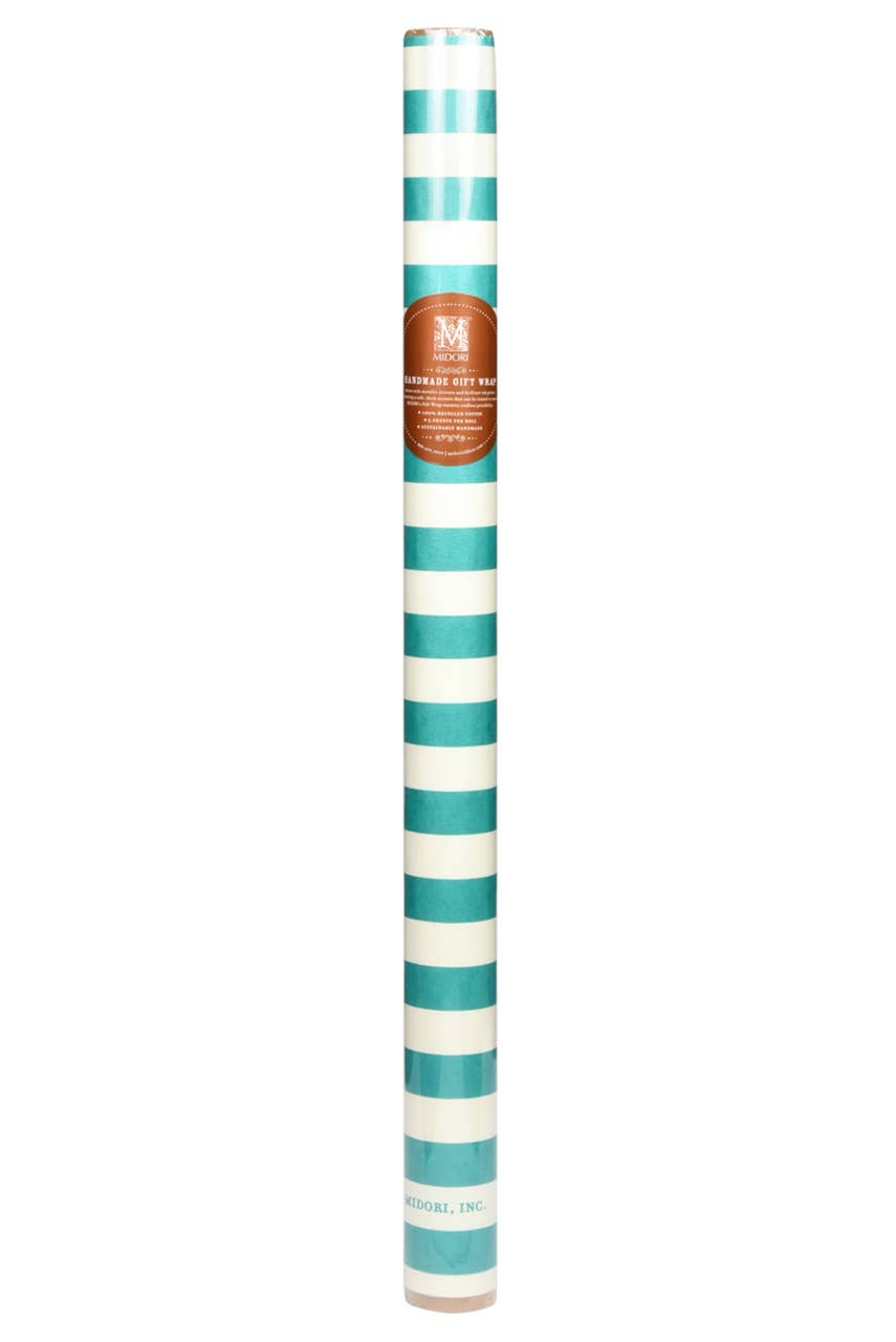 Cream & Green Stripe Wrapping Paper