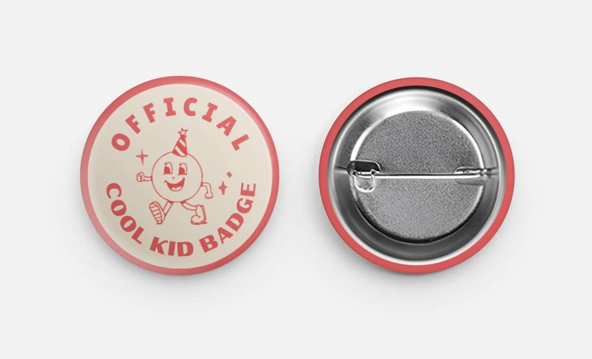 Official Cool Kid Vintage Style Button Pin Badge Accessory