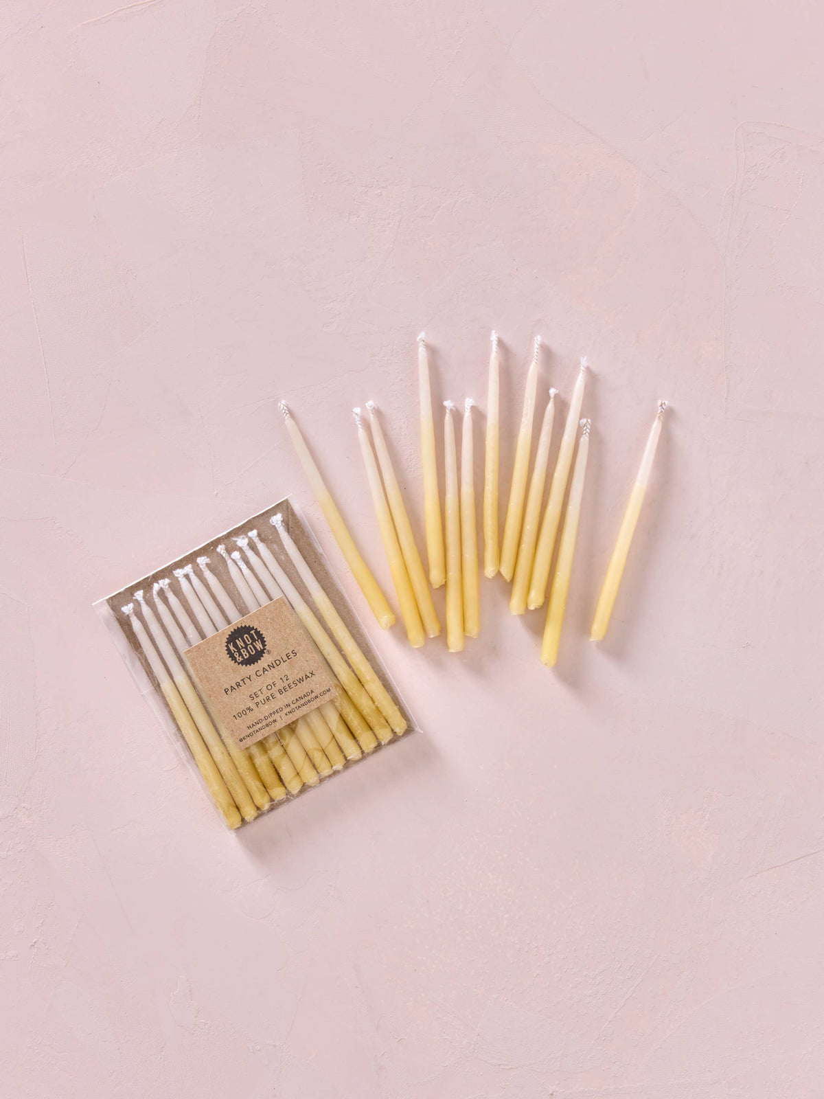 Hand-dipped 100% Beeswax Birthday Candles | Yellow Ombré: Yellow Ombre