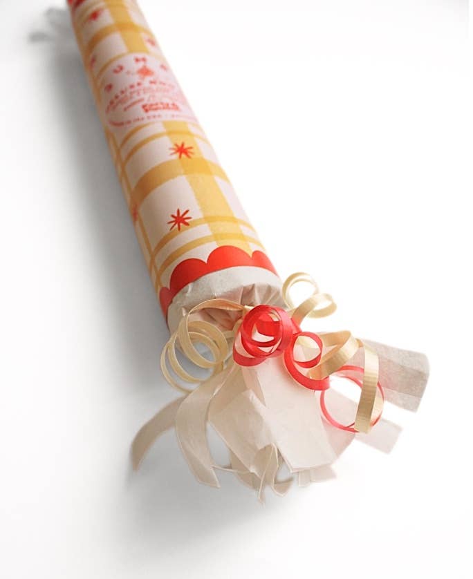 Handmade Plaid Jumbo Surprise Bon Bon Party Favor — Yellow Plaid