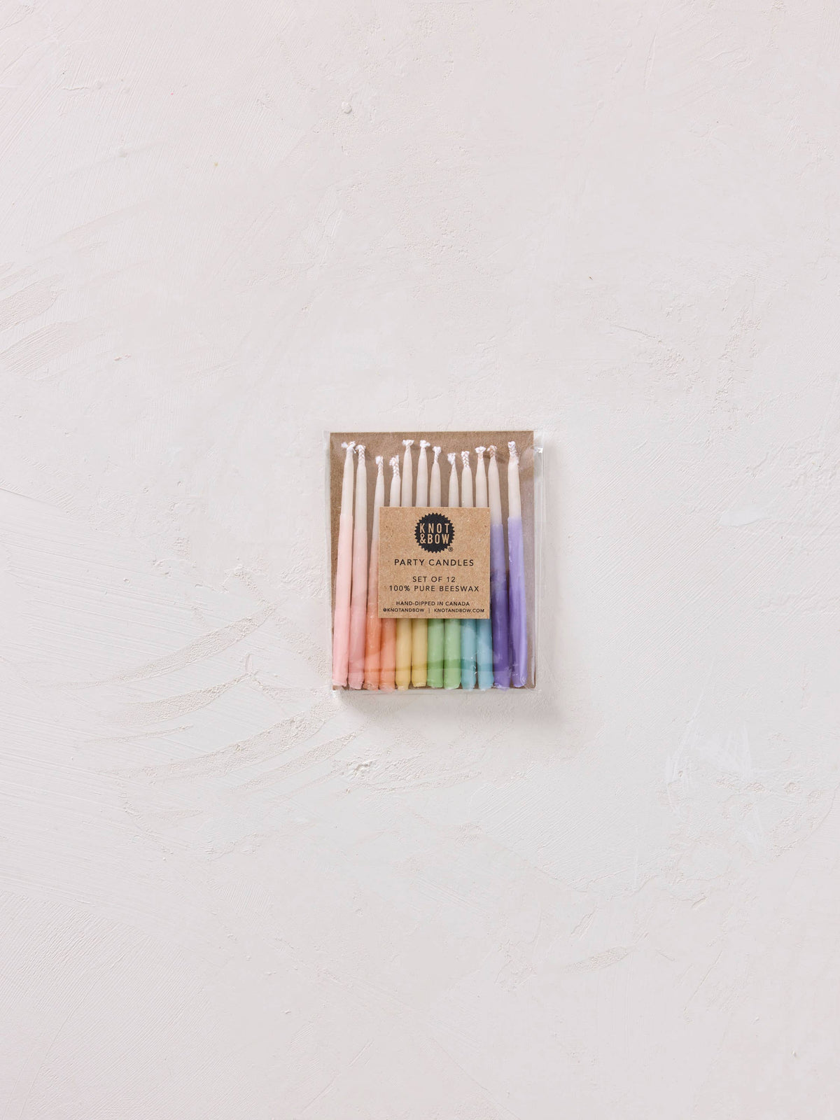 Hand-dipped 100% Beeswax Birthday Candles | Rainbow Ombré: Assorted Ombre