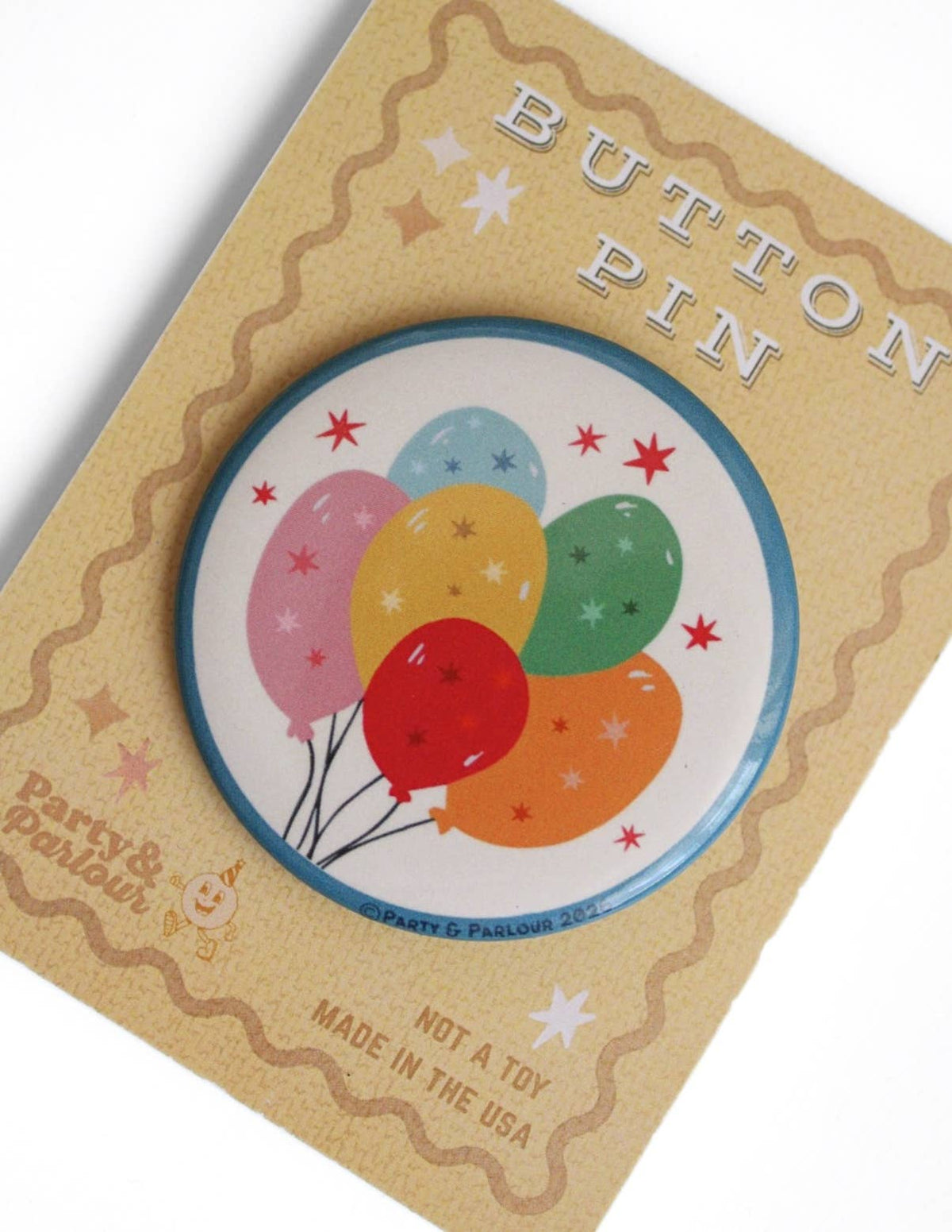 Vintage Bunch of Balloons Button Pin Badge