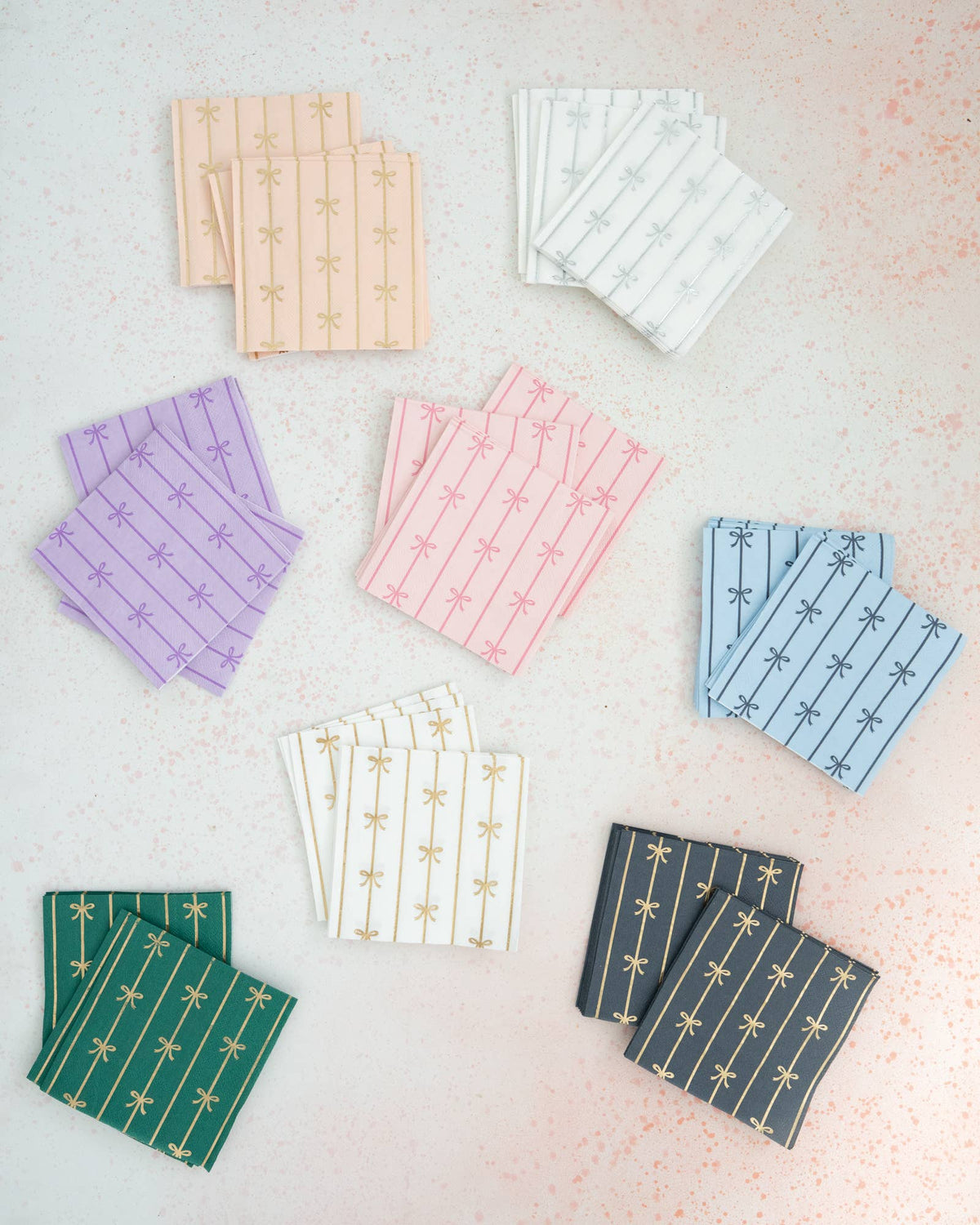 Gold Bow Cocktail Napkins