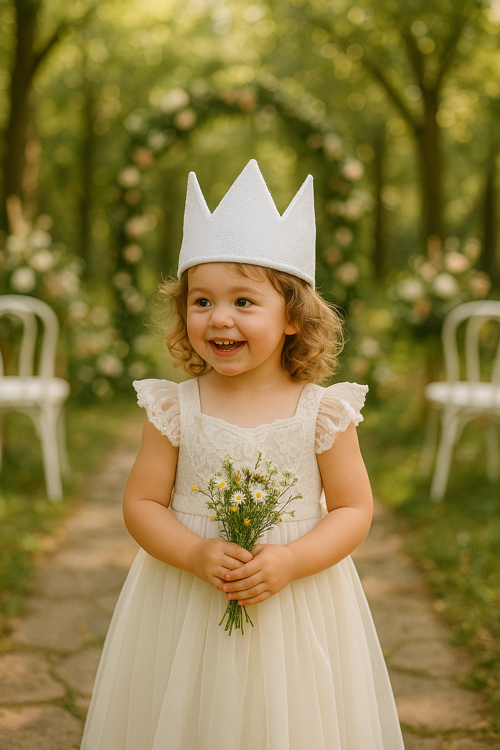 Heirloom Sequined Flower Girl Crown