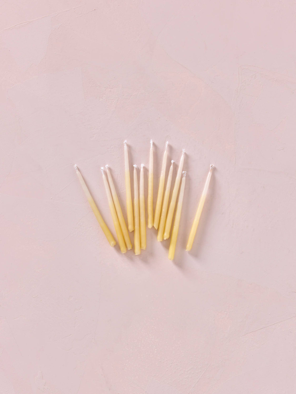 Hand-dipped 100% Beeswax Birthday Candles | Yellow Ombré: Yellow Ombre