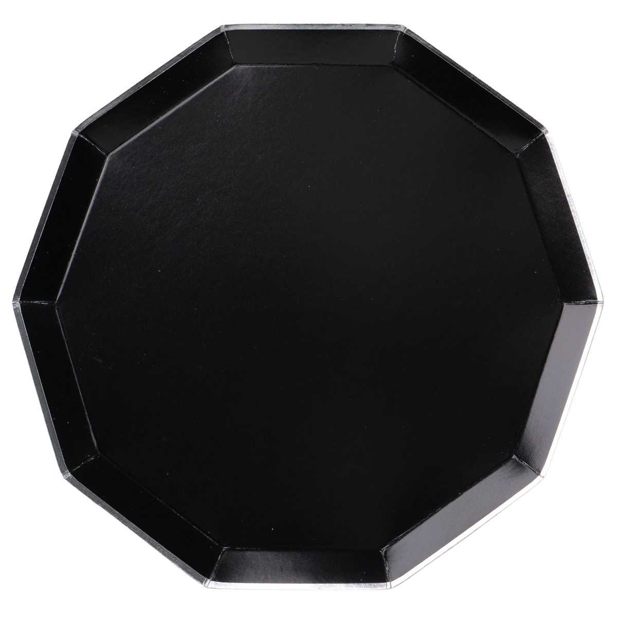 Black Matte Dinner Plates with Silver Foil