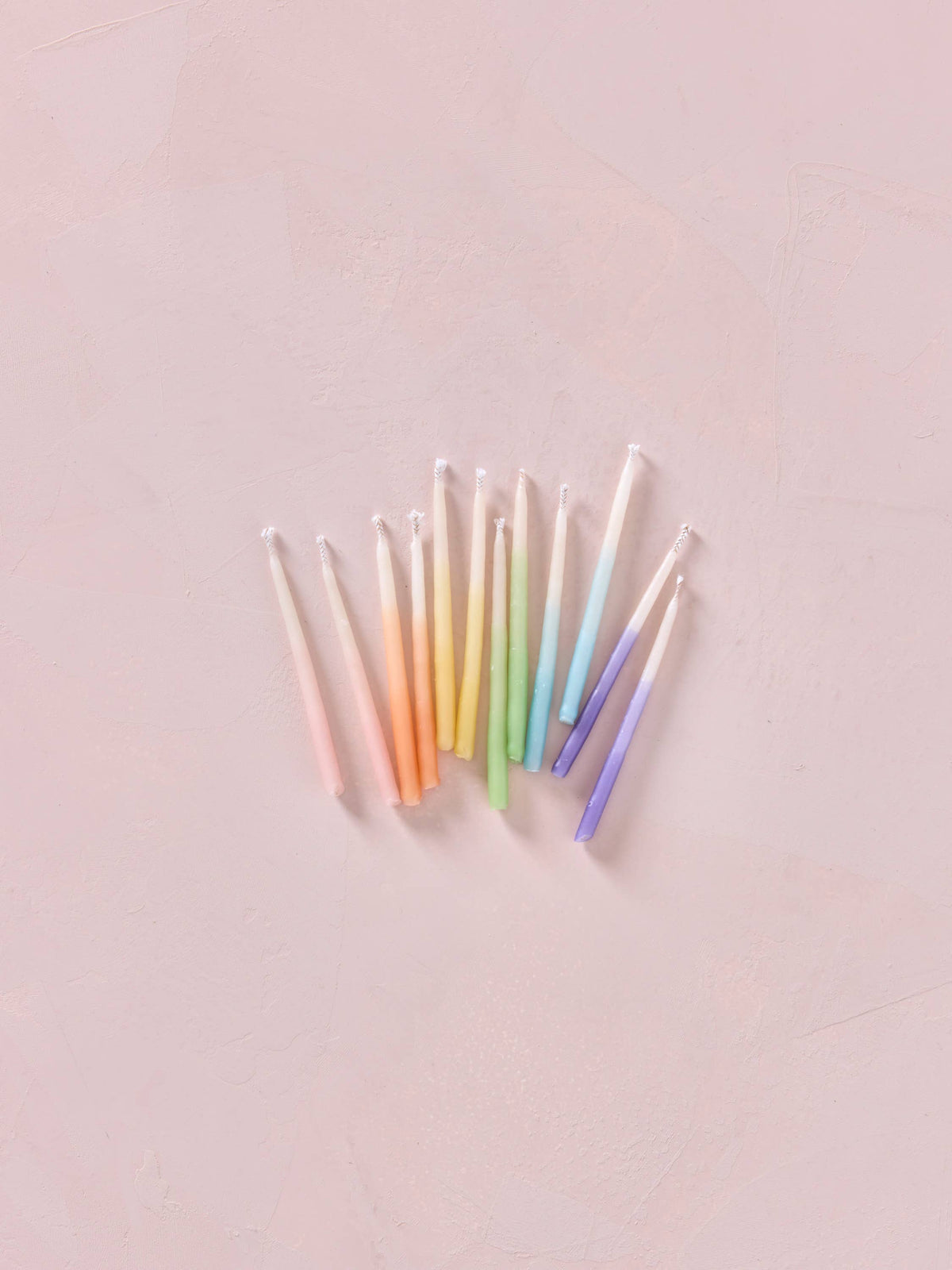 Hand-dipped 100% Beeswax Birthday Candles | Rainbow Ombré: Assorted Ombre