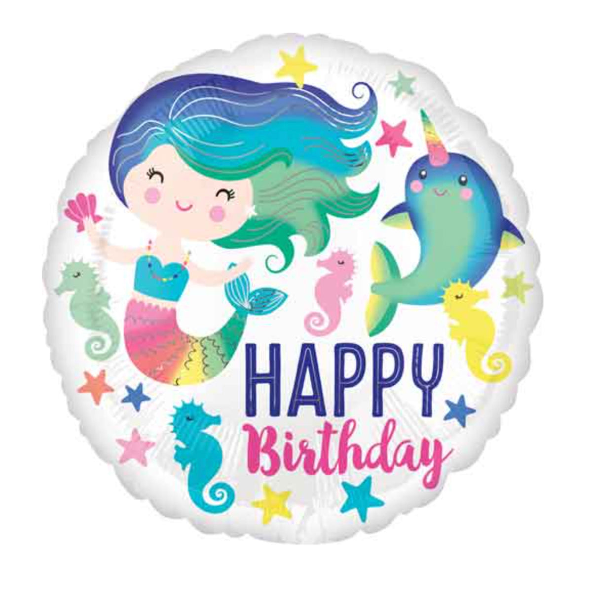 Mermaid & Narwhal Happy Birthday (17")