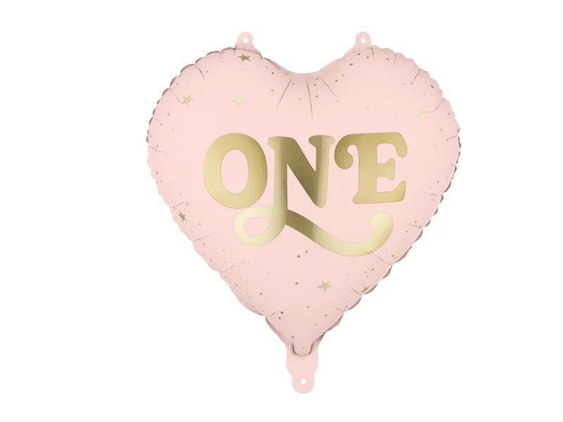 Light Pink "One" Heart Balloon (17.7")