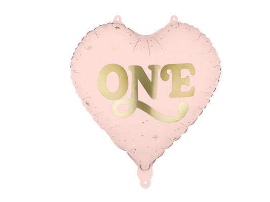 Light Pink "One" Heart Balloon (17.7")