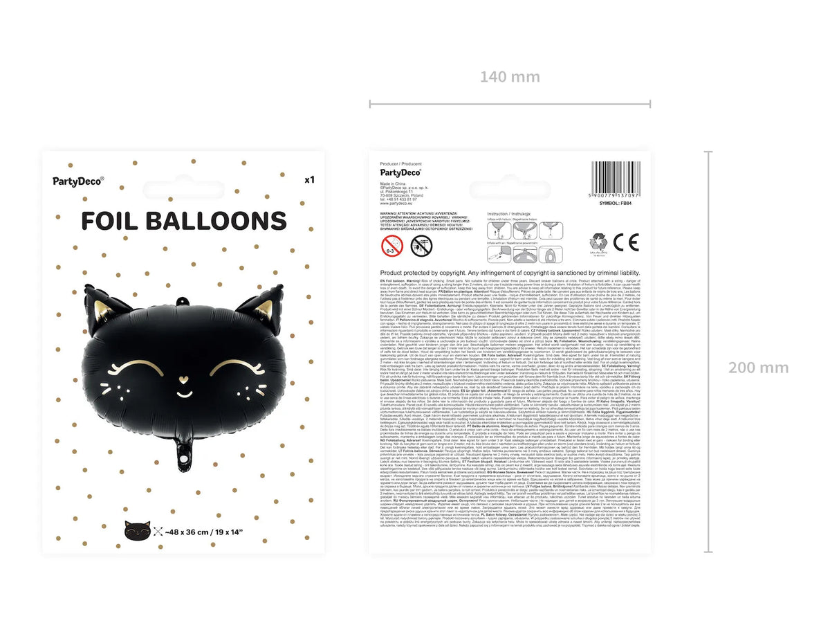 Black Cat Matte Balloon 19"