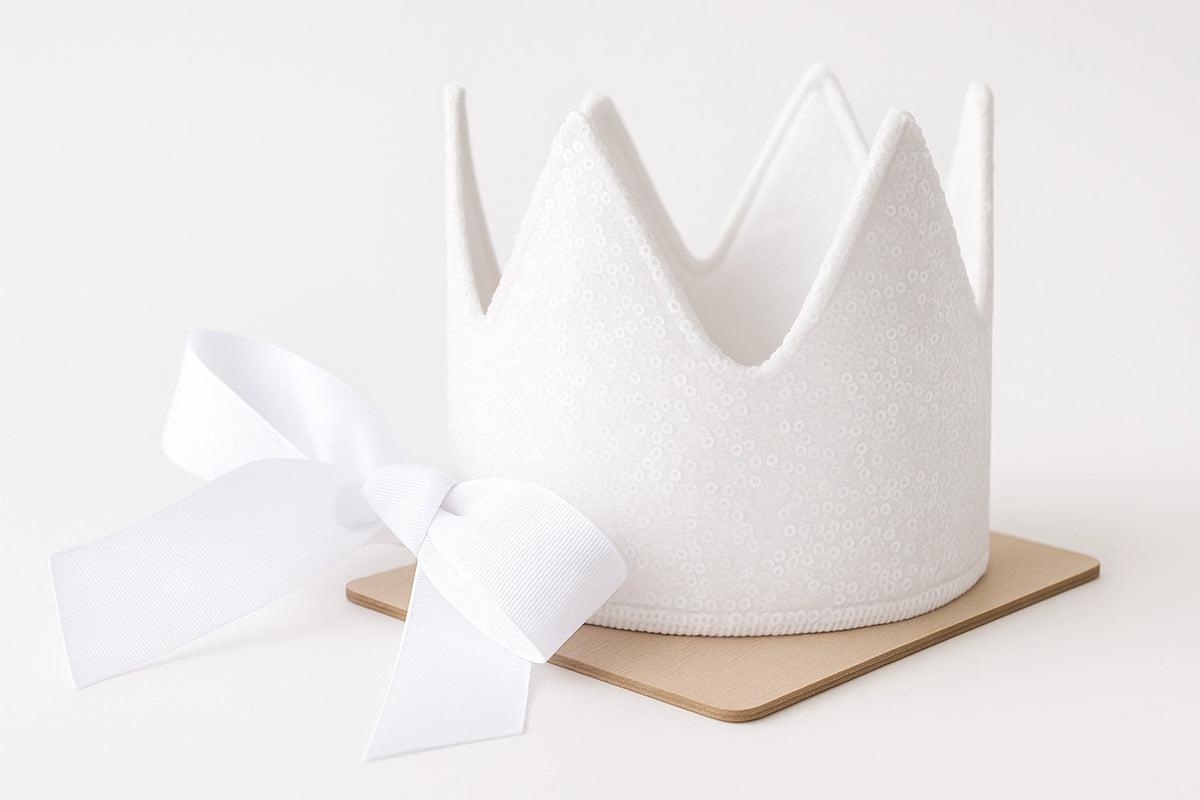 White Heirloom Sequin Crown