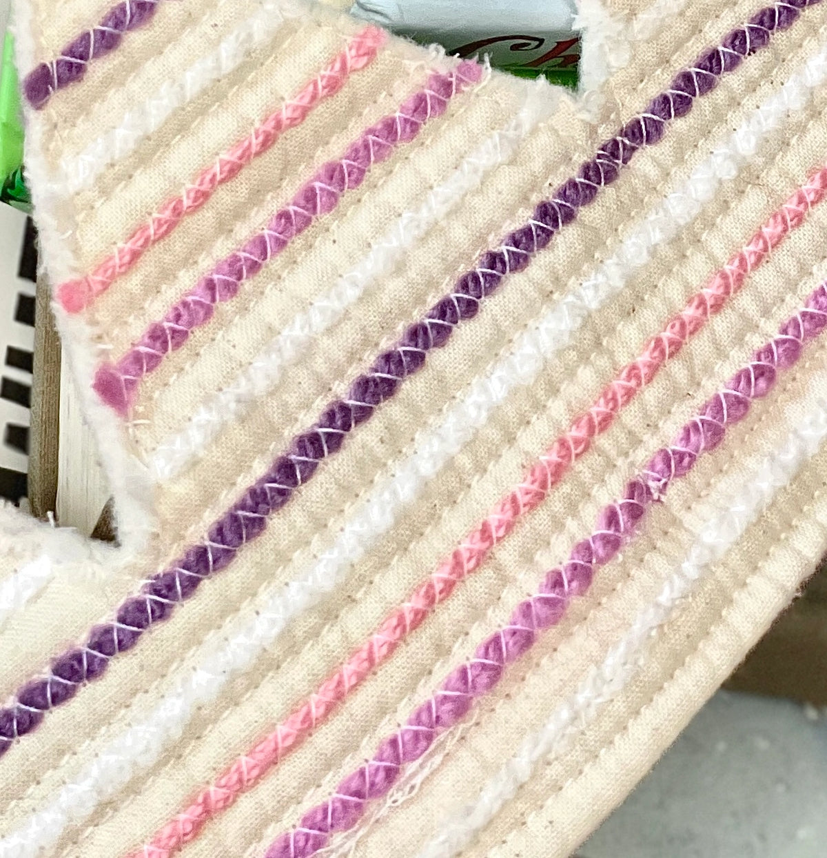 Pink and Purple Striped Cotton Quilted Crown