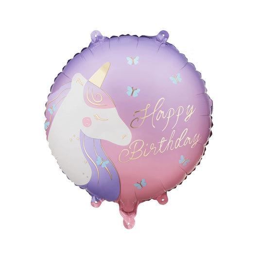 Happy Birthday Unicorn Balloon 14"