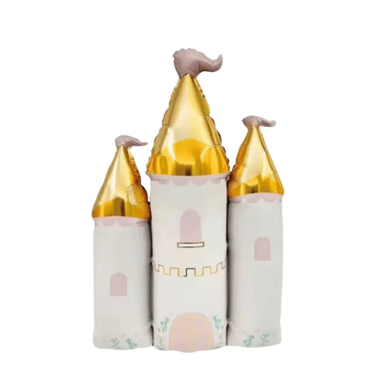 White & Gold Princess Castle Foil Balloon 34"