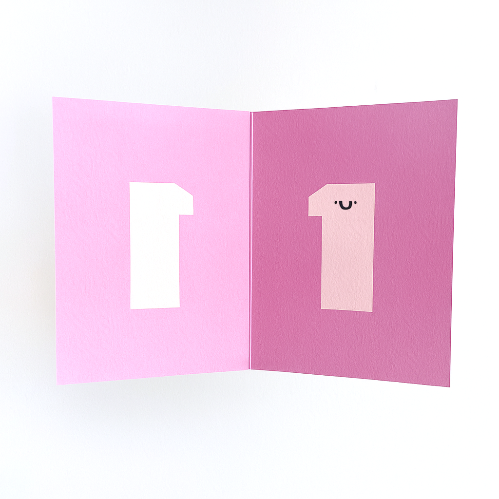 Age 1 - Die Cut - Cute Character - Fun Happy Birthday - One