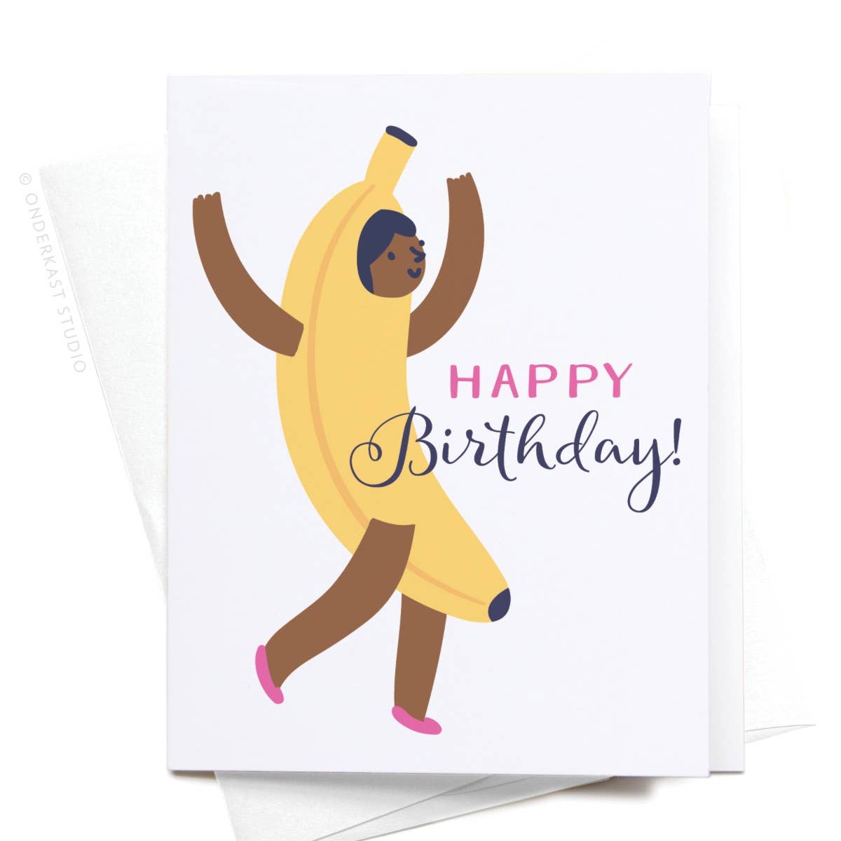 Happy Birthday Banana Suit Girl Greeting Card: Light