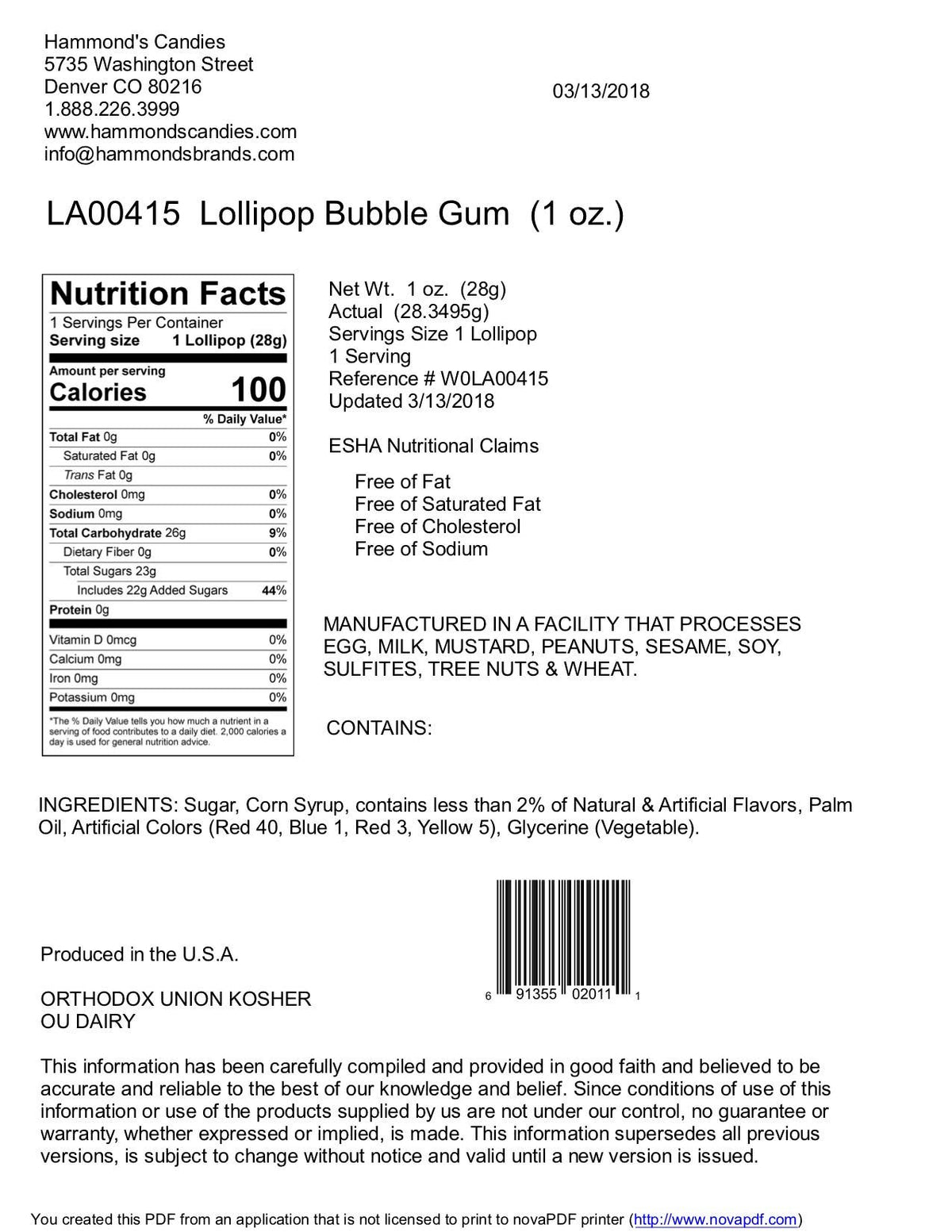 Handmade Lollipop (Bubblegum)