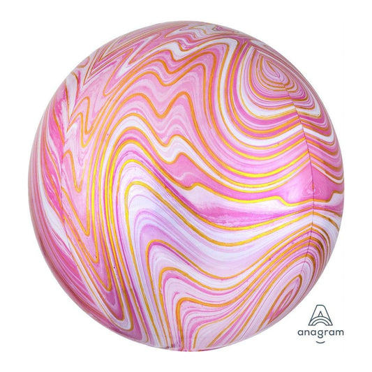 Pink & Gold Marble Orb (16")