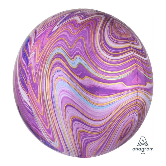 Purple & Gold Marble Orb (16")