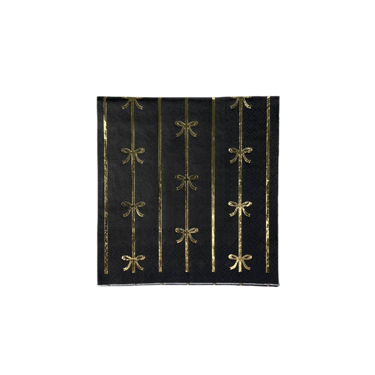 Black and Gold Bow Cocktail Napkins