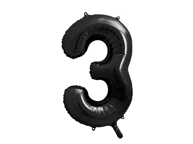 Black Number Balloon 34"