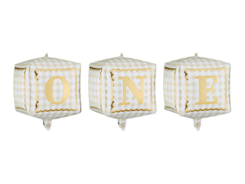 ONE cube blocks balloon set for first birthday